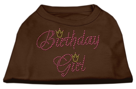 Birthday Girl Rhinestone Shirt Brown XS